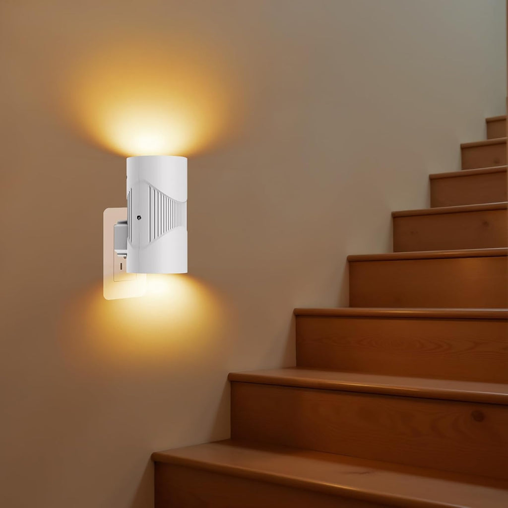 Lot de 2 Veilleuses LED sur Prise – 3 Couleurs & Capteur de Lumière