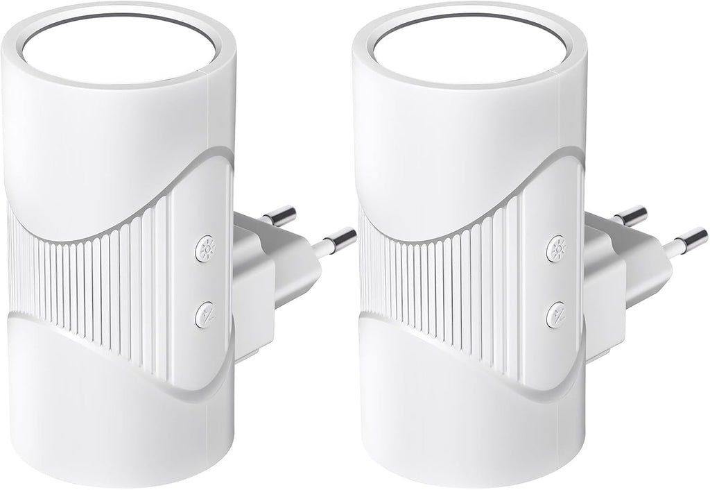 Lot de 2 Veilleuses LED sur Prise – 3 Couleurs & Capteur de Lumière